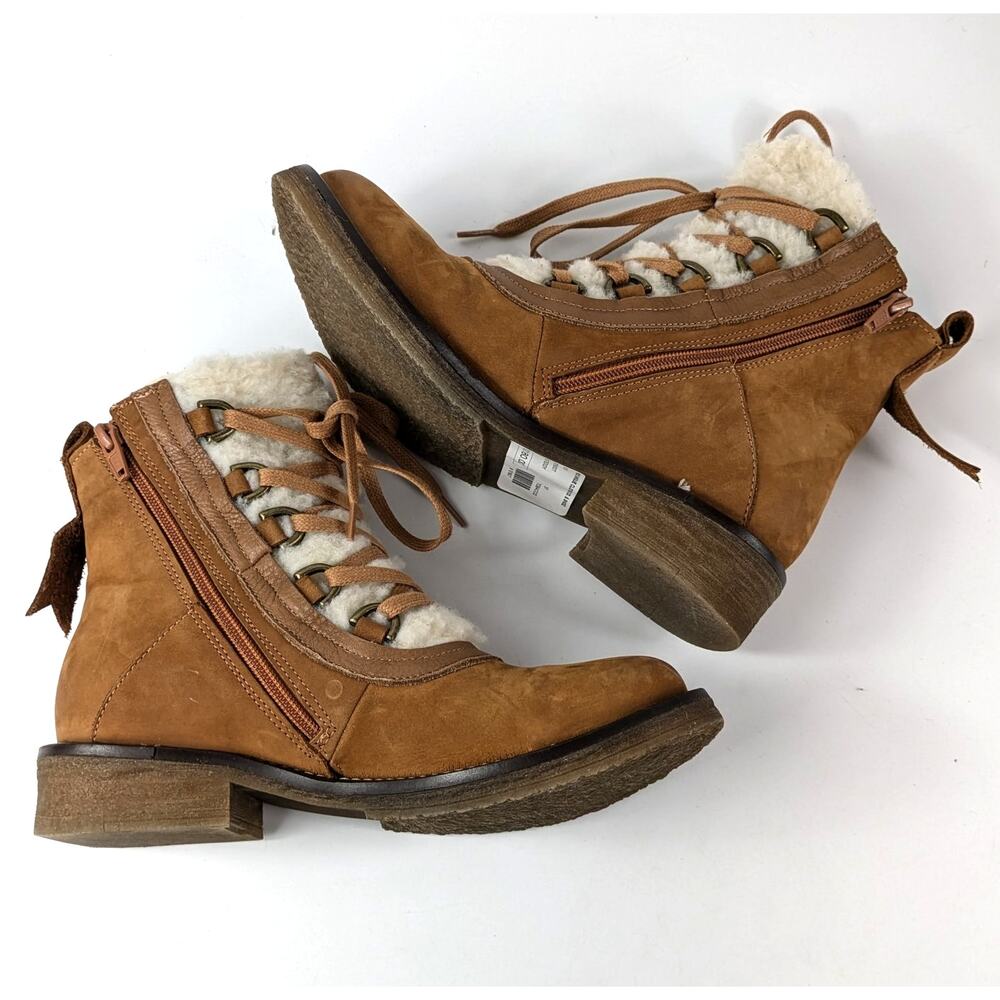 Bueno Women's 6.5 Boots Leather Teddy Tobacco Lined Zip New NWT Winter EUR 37 - Picture 4 of 13